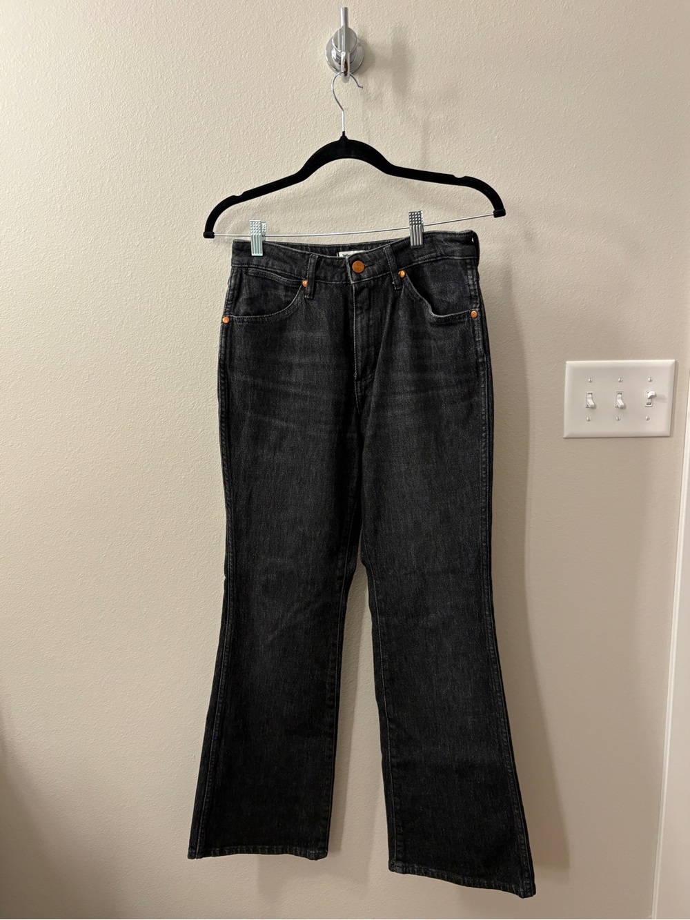 Wrangler Black Wide-Leg Flare Jeans for Women